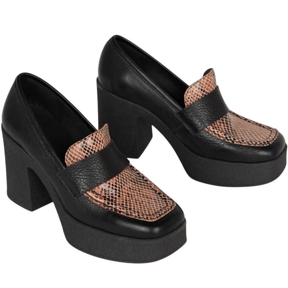 Intentionally Blank Dex Platform Heel Chunky Leather‎ size 39 Goth Grunge Mint
